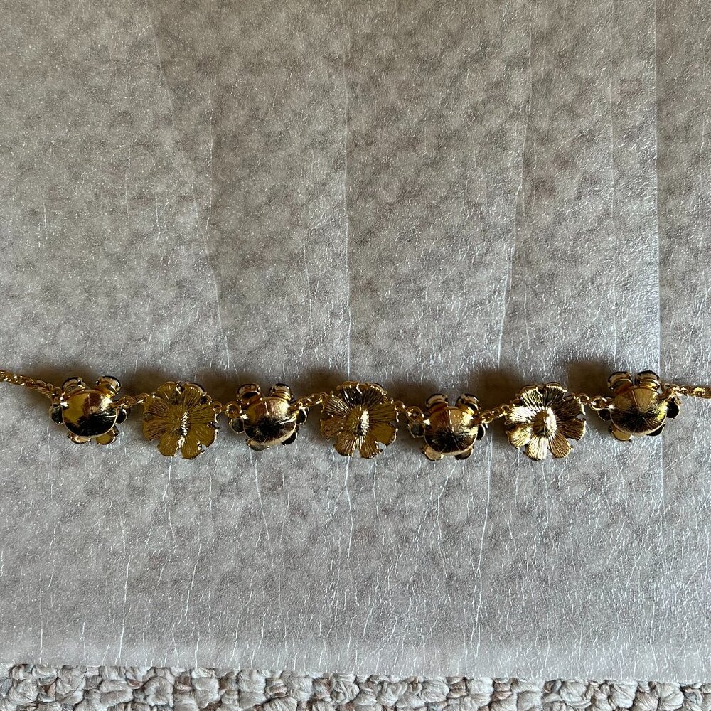 TALBOTS - Black & White Floral Necklace -- Like New - Picture 9 of 12